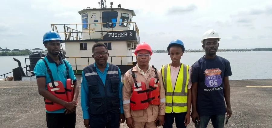 AB United Services team at a marine facility